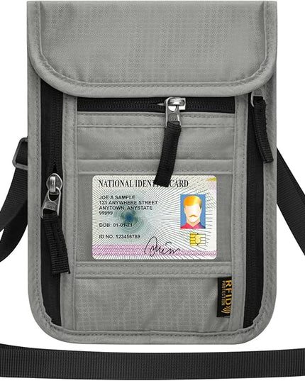 Neck Wallet for Travel,Passport Holder Neck Pouch for Men Women with Adjustable Neck Strap and RFID Blocking