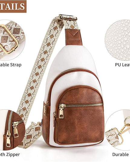 FALAN MULE Crossbody Bags for Women Trendy Leather Sling Chest Bag Fanny Packs for Women