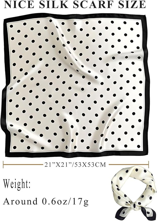 100% Mulberry Silk Scarf for Women Hair Lightweight Square Neckerchief Wrap For Head Scarves 21"