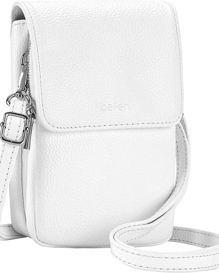 befen Genuine Leather Small Crossbody Bags for Women, Cell Phone Cross body Purse Bag with RFID Blocking Card Slots