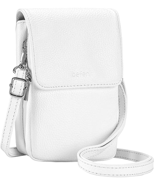 befen Genuine Leather Small Crossbody Bags for Women, Cell Phone Cross body Purse Bag with RFID Blocking Card Slots