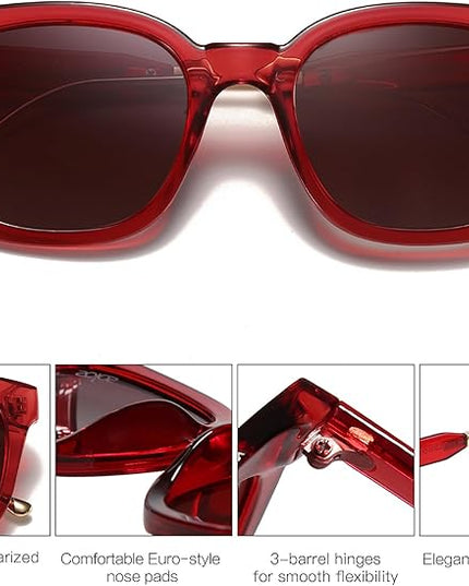 SOJOS Classic Square Polarized Sunglasses Womens Mens Retro Trendy UV400 Sunnies SJ2050