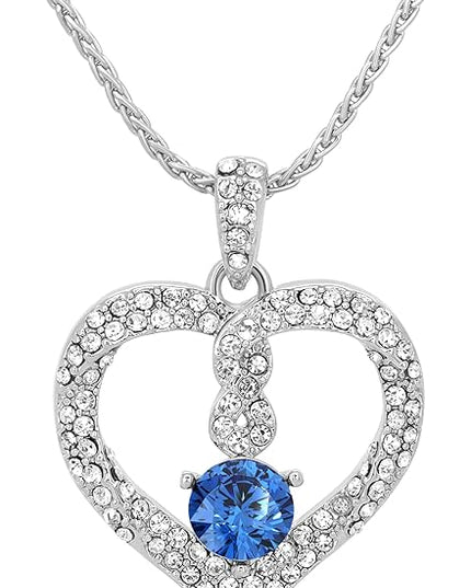 TRYNDI Birthstone Necklace for Women - Infinity 12 Months Birthstone Necklace, Christmas Gifts for Wife, Daughter, Girlfriend, Mom - Mother’s Day, Valentine’s, Anniversary, Birthday Gift for Her