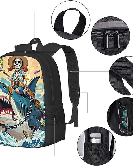 Angry Sea Animal Notebook Backpack Fits 15 Inch Laptop Lightweight Travel Backpack Trip Daypack