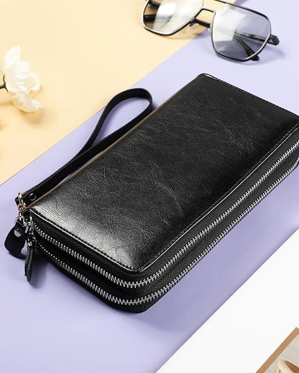 Lavemi Small Compact Women Wallet RFID Blocking Genuine Leather Bifold Purse with ID Windows