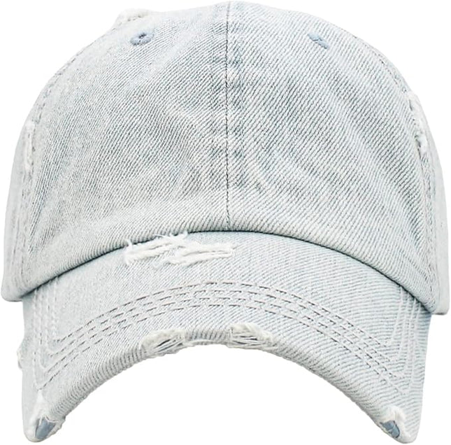 KBETHOS Vintage Washed Distressed Cotton Dad Hat Baseball Cap Adjustable Polo Trucker Unisex Style Headwear