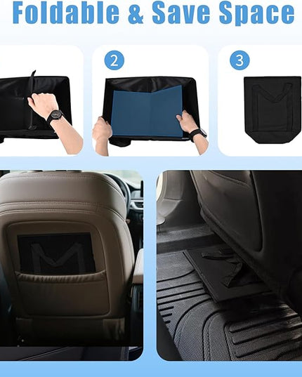 Car Organizer- Car Seat Organizer for Front Seat Back Seat Between Seats, Foldable Car Storage Organizer for Kids Adults with Multi-Mesh-Pockets-Car Organizers Backseat with Detachable Divider-Black