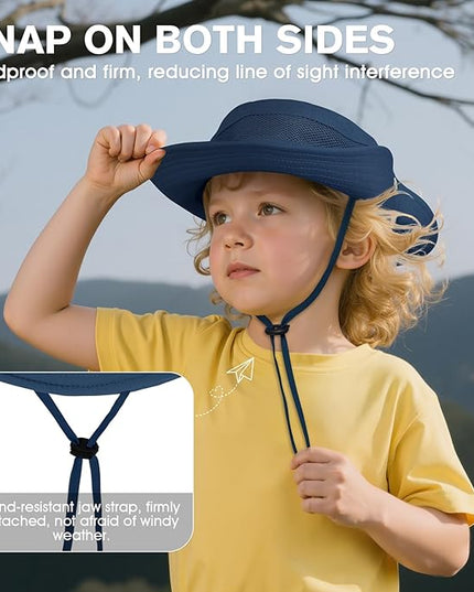 Century Star Outdoor Kids Sun Hat UPF 50+ Quick Dry Adjustable Bucket Hat Windproof Waterproof Beach Fishing Safari Hat