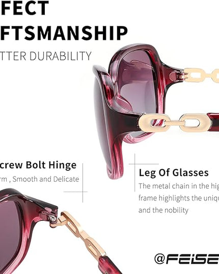 FEISEDY Vintage Square Polarized Sunglasses for Women UV400 Travel Driving Fashion Arcuate Sunglasses B2526