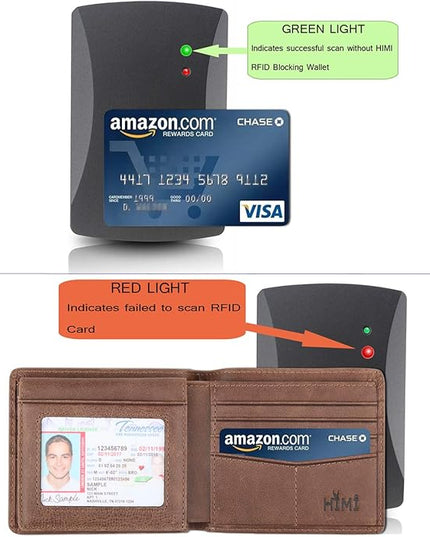 Wallet for Men-Genuine Leather RFID Blocking Bifold Stylish Wallet With 2 ID Window