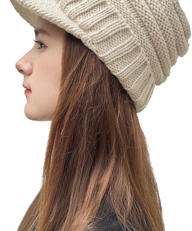 XYIYI Beanie Tail Winter Warm Knit Messy High Bun Ponytail Hats Visor Beanie Cap