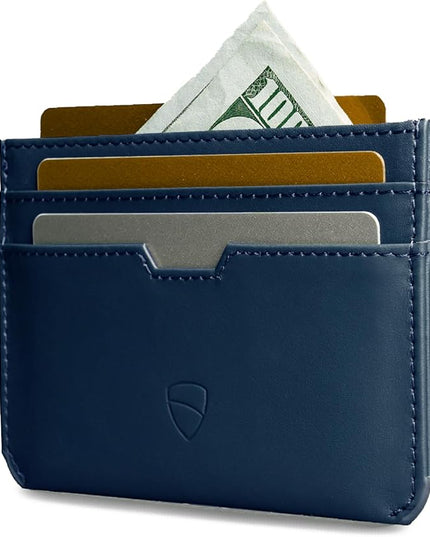 Vaultskin MOORGATE Slim Card Holder - Minimalist Leather Wallet, RFID Blocking Sleeve, Fits Front Pocket, for Men and Women