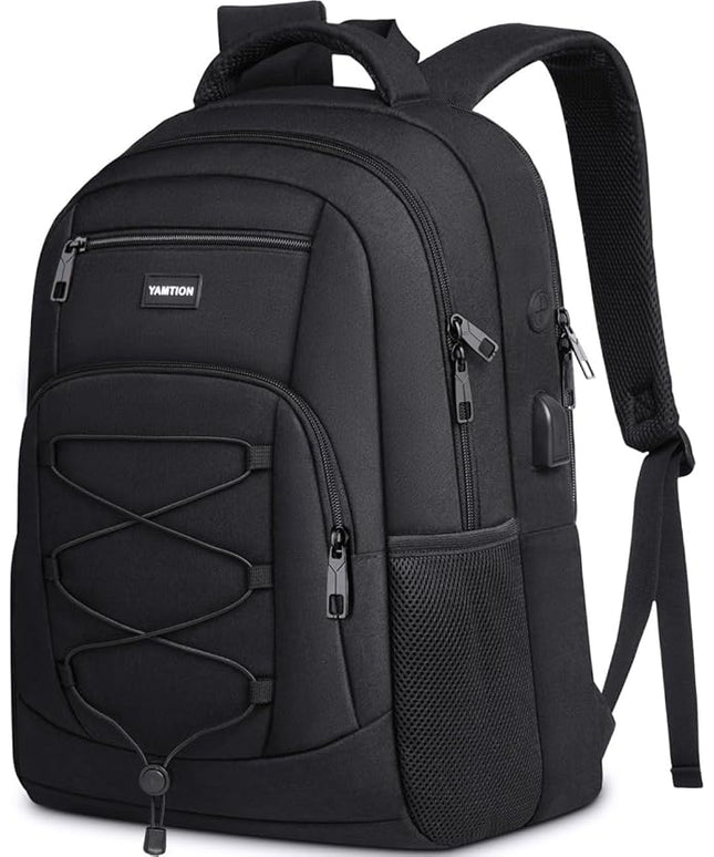 YAMTION 17.3 Inch School Backpack for Men and Women,College Bookbag Teens Laptop Backpack Schoolbag with USB Port for Students Work Business Office