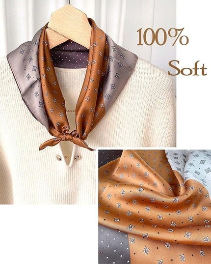 Dailyacc Hair Bandanas Scarf For Women Lightweight Fashion Neck Silk Satin Head Scarves For Sleeping Handbags Scarf