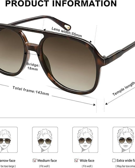 SOJOS Retro Polarized Aviator Sunglasses Womens Mens Classic 70s 80s Vintage Trendy Square Aviators SJ2174