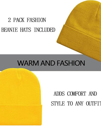 ZOORON 1&2 Pack Beanie for Men Women Slouchy Beanie Hats Winter Knit Caps Soft Ski Hat Unisex