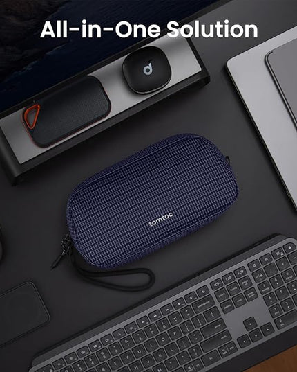 tomtoc Electronics Organizer Travel Case Performance, Water Resistant Bag Cable Tech Pouch Accessories, Carry Storage for Cord, Phone, Cables, Airpods, USB Flash Drive, Daily Items