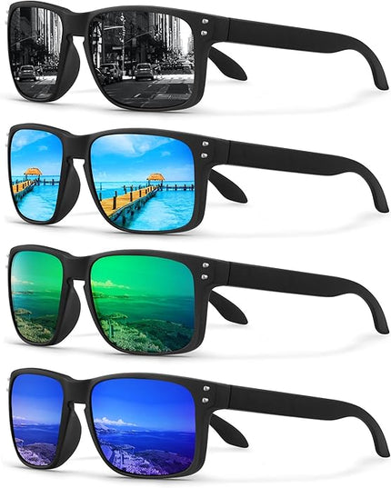 KUGUAOK Polarized Square Sunglasses For Men and Women Matte Finish Sun Glasses UV Protection Glasses