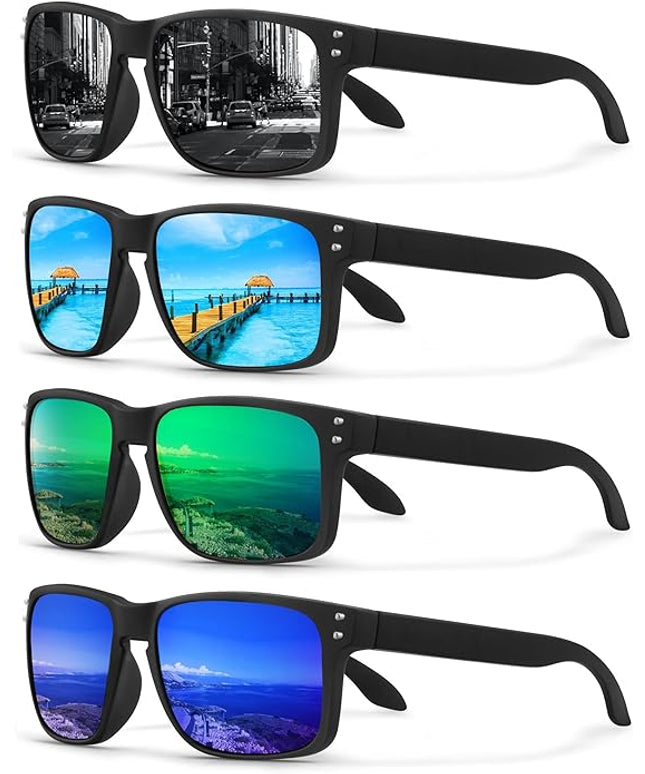 KUGUAOK Polarized Square Sunglasses For Men and Women Matte Finish Sun Glasses UV Protection Glasses