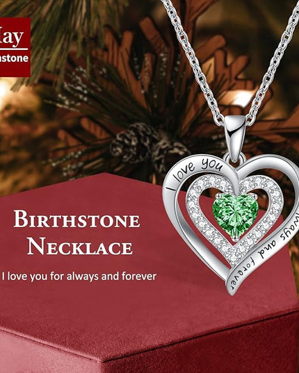REDBEE Necklaces for Women Birthstone Heart Necklace Jewelry for Wife Girlfriend Woman Necklace