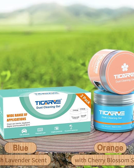 TICARVE 2Pack Car Cleaning Gel Car Putty Car Cleaning Putty Auto Tools for Car Interior Cleaner Cleaning Kits Automotive Car Cleaner Blue Orange (320g/11.2oz)