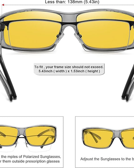 MEETSUN Fit Over Glasses Sunglasses for Men Women,Wrap Around Sunglasses Polarized UV400 Protection