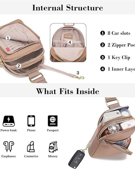 INICAT RFID Blocking Sling Bag Anti Theft Crossbody Bags Women Valentine's Day Gifts Travel Purses Vegan Leather