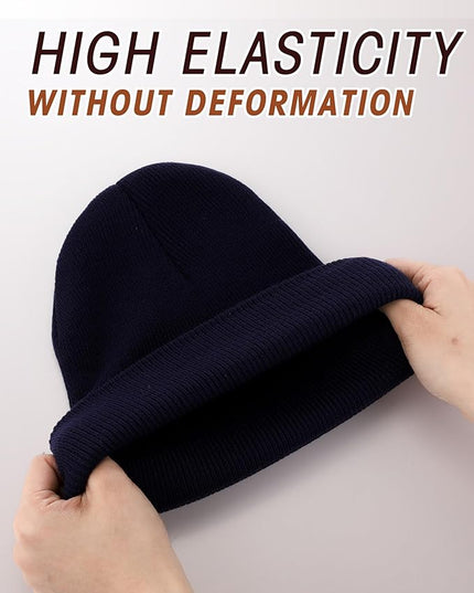 Zhanmai 12 Pack Small Winter Beanie Hats Bulk Warm Knitted Cuffed Skull Cap for Men Women