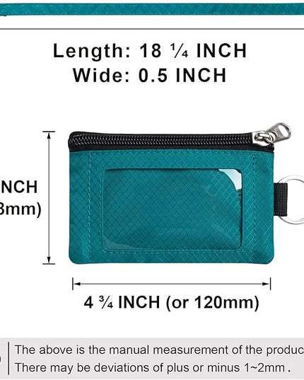 Minimalist RFID Blocking Small Wallet with ID Window,WaterResistant Zip Id Case Wallet with Lanyard Keychain for Cards,Cash,Travel,Women,Men
