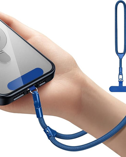 Dadanism Phone Wrist Strap, Universal Adjustable Hand Wrist Strap Lanyard for iPhone 17 and Most Smartphones, Multifunctional Patch Lanyard with Phone Tether Tab for Women and Men, Royal Blue