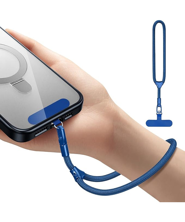 Dadanism Phone Wrist Strap, Universal Adjustable Hand Wrist Strap Lanyard for iPhone 17 and Most Smartphones, Multifunctional Patch Lanyard with Phone Tether Tab for Women and Men, Royal Blue