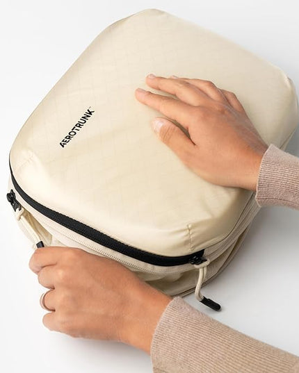 Aerotrunk Ultralight Compression Packing Cubes - Lightweight Travel Organizers for Suitcases and Luggage (3-Pack, Beige)