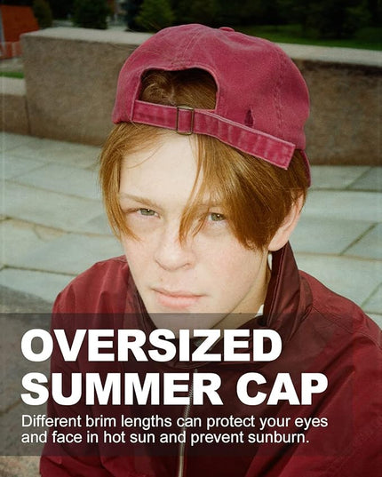 Zylioo XL XXL Oversize Baseball Cap, 100% Cotton Adjustable Dad Hat for Big Heads 23.5"-25.5", Soft Crown Large Size Cap