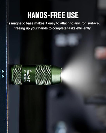OLIGHT IMINI 2 EDC Rechargeable Keychain Flashlight, 50 Lumens Compact and Portable Mini LED Keyring Lights with Built-in Battery Ideal for Everyday Carry and Emergencies (OD Green)