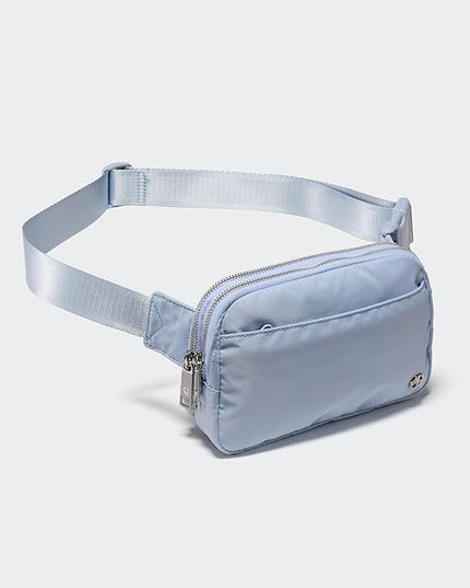 Pander Everywhere Belt Bag for Women, 5 Zipper Pockets Nylon Crossbody Fanny Pack Purse (Windmill Blue).