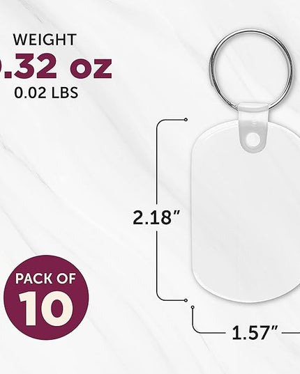DISCOUNT PROMOS Tag Soft Plastic Keychains - 10 pack - Small Key Tag Chain For Staying Organized - Rubber Key Ring Keychain – Clear