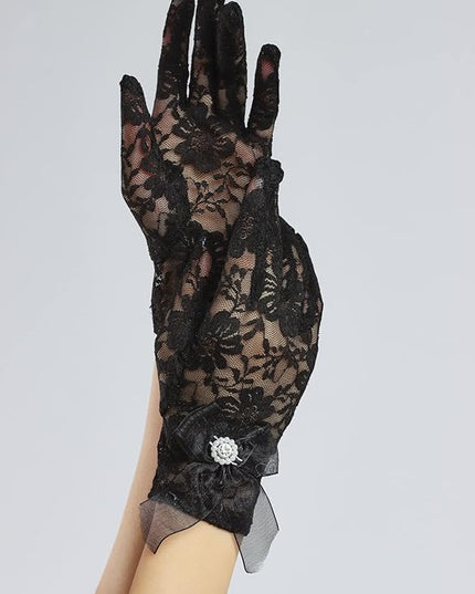 Sahabowi Satin Gloves Formal Bridal Banquet Party Wedding Opera Solid Colorful Mitten For Women