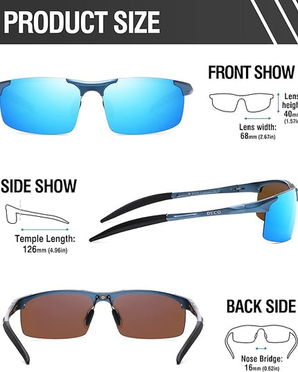 DUCO Mens Sports Polarized Sunglasses UV Protection Sunglasses for Men 8177s