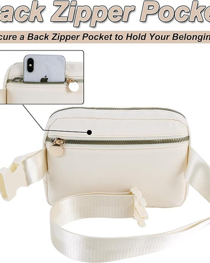 Uygafly Personalized Belt Bag for Women Girls - Fashion Mini Waist Packs with Adjustable Strap - Trendy Travel Fanny Pack Crossbody Bags with Initial Letter - Teen Gifts | Cream,I