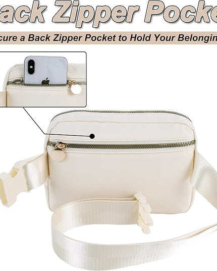 Uygafly Personalized Belt Bag for Women Girls - Fashion Mini Waist Packs with Adjustable Strap - Trendy Travel Fanny Pack Crossbody Bags with Initial Letter - Teen Gifts | Cream,Z