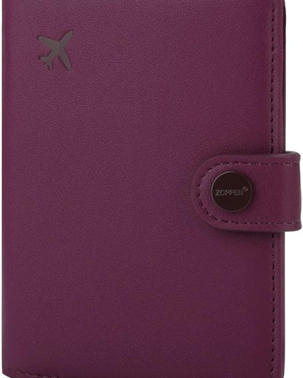 ZOPPEN Passport Holder Women, Passport Cover Travel Wallet Rfid Blocking Passport Wallet Cover Case Travel Essentials Document Organizer, Grape Purple