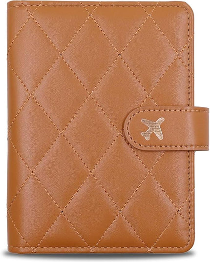 Melsbrinna Rfid Passport Holder for Travel women/Men, Cute Passport Wallet Rfid Blocking Card Slots, Rfid Passport Cover/CaseTravel Wallet, Passport Book Holder (1, LG BROWN)