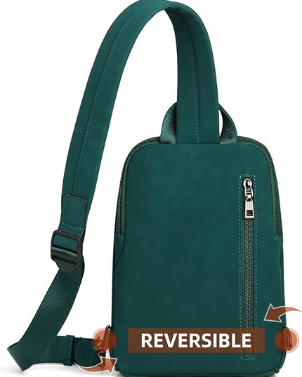 FADEON Sling Bag for Women, Crossbody Backpack with Tassels, Designer Leather Shoulder Chest Bags for Travel