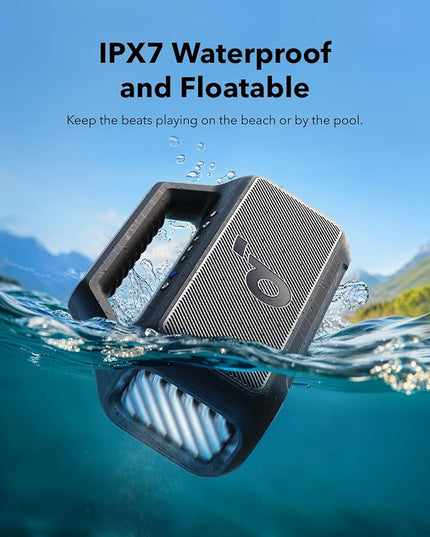 Soundcore Boom 2 by Anker, Outdoor Speaker, 80W, Subwoofer, BassUp 2.0, 24H Playtime, IPX7 Waterproof, Floatable, RGB Lights, USB-C, Custom EQ, Bluetooth 5.3, Portable for Camping and Beach - Black