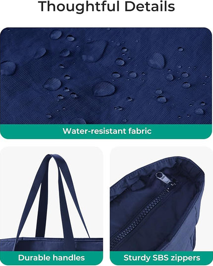 BAGSMART Tote Bag for Women, Tote Bag with Zipper Work Tote with Compartments Nurse Shoulder Hanbag for Travel, Gym