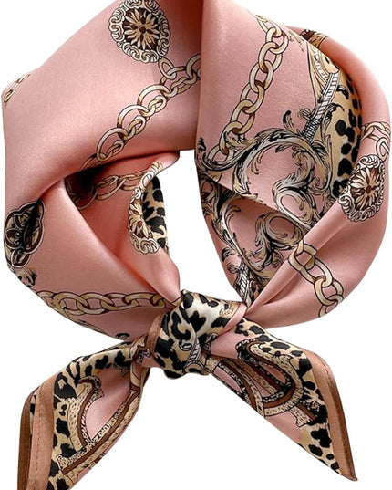 kcctoo 27.5" Mulberry Silk Feeling Head Scarf Women's Fashion Square Neck Satin Scarfs for Bag Hair Scarves Gift