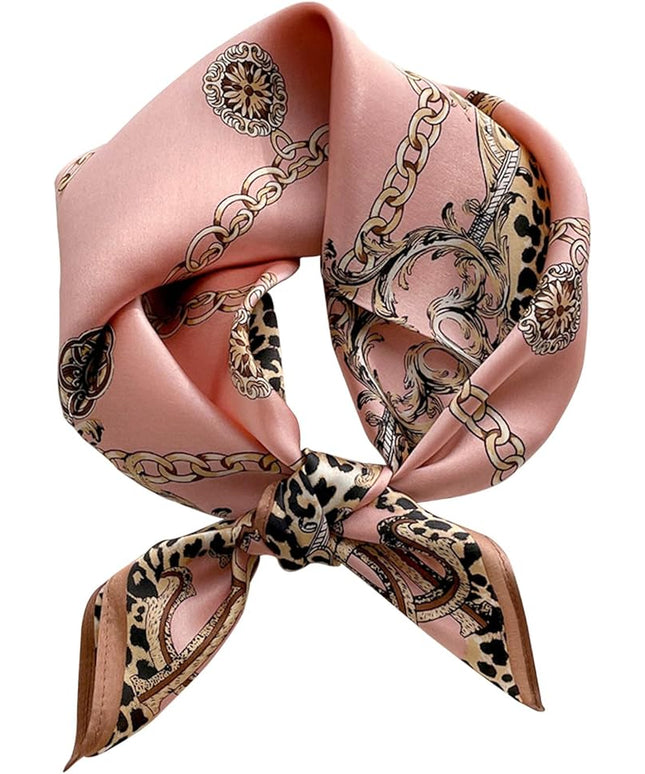 kcctoo 27.5" Mulberry Silk Feeling Head Scarf Women's Fashion Square Neck Satin Scarfs for Bag Hair Scarves Gift