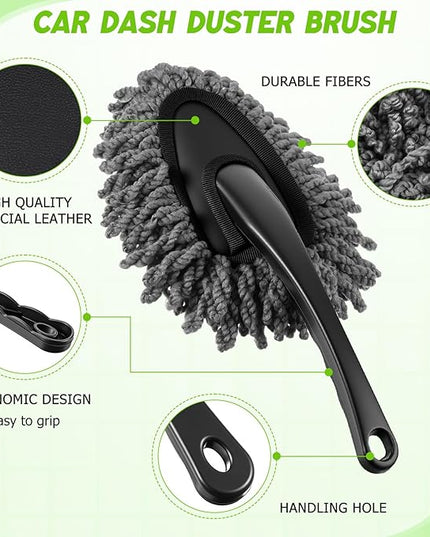 16 Pcs Windshield Cleaner Tool, Car Cleaning Kit with Various Detailing Brushes Set Spray Bottle Cleaner Towel Cleaning Gel Accessories Car Interior Detailing Kit for Windows Vents(Green)