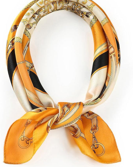 ANDANTINO 100% Real Mulberry Silk Scarf -21'' x 21''- Lightweight Neckerchief –Women Men Small Square Digital Printed Scarves