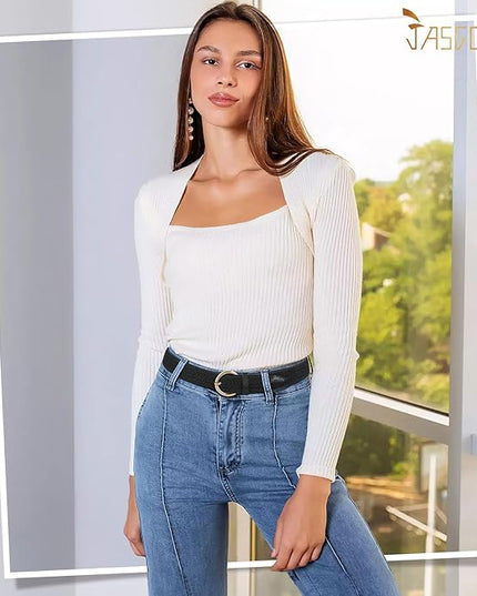 JASGOOD Women Men Braided Woven Elastic Stretch Belt Golf Canvas Casual Belt for Jeans Pants